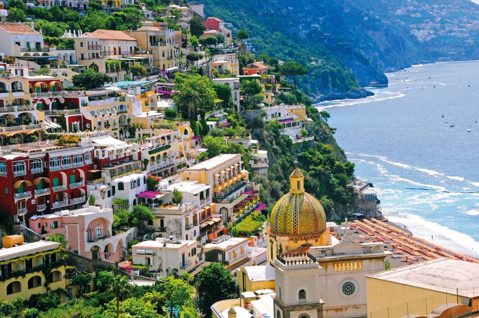 The cliffside town of Positano on the Amalfi coast